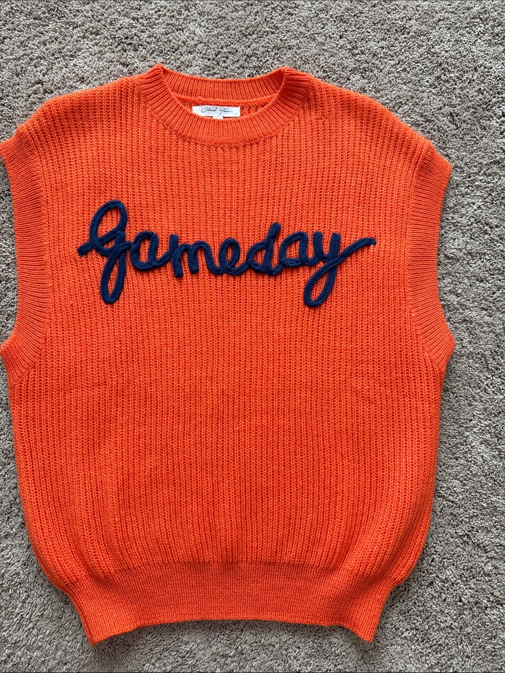 Auburn Orange/Navy Sleeveless Knit 'Gameday' Sweater Vest